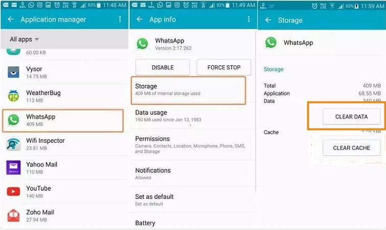 clear-cache-whatsapp-android