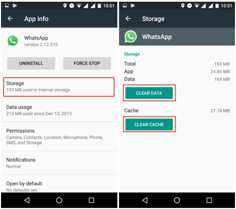 clear whatsapp data