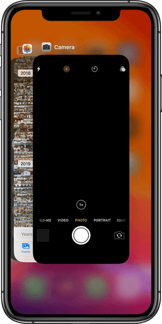 close camera app on iphone