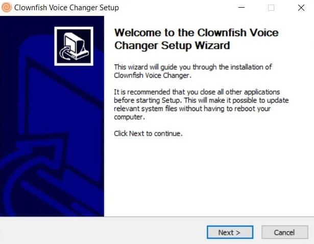 clownfish  install wizard