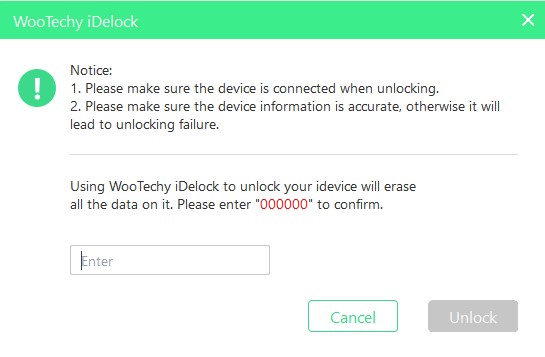 confirm to unlock