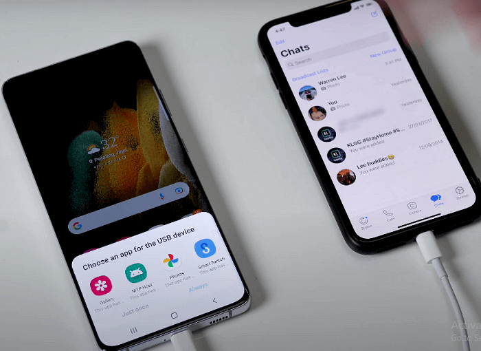 connect iPhone with Samsung device