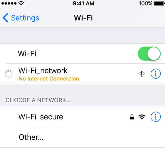 check iPhone wifi network