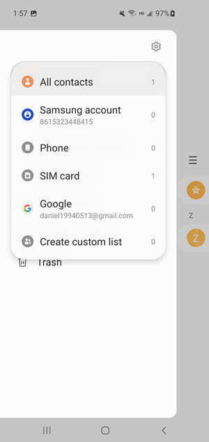 display all contacts