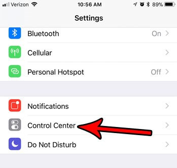 remove flashlight from iPhone control center settings