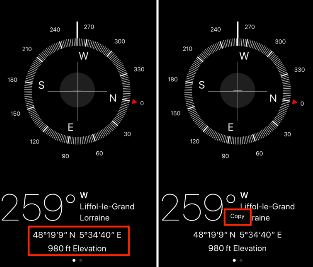 coordinates compass