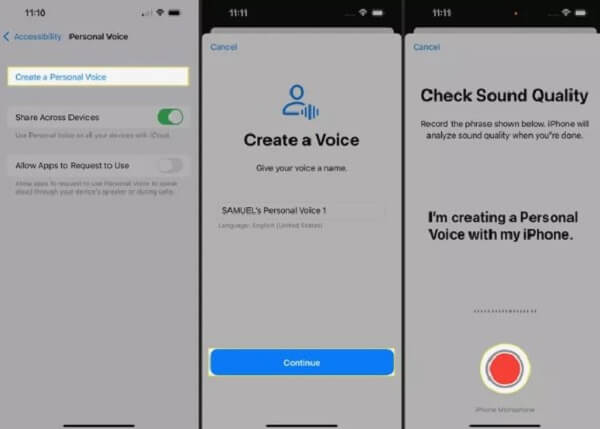 create Personal Voice in iOS 17