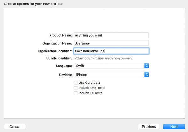 create New project in xcode