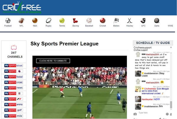 Cricfree Football Streaming Websites