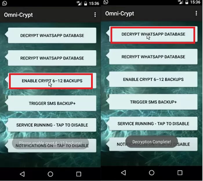 decrypt whatsapp with omni crypt