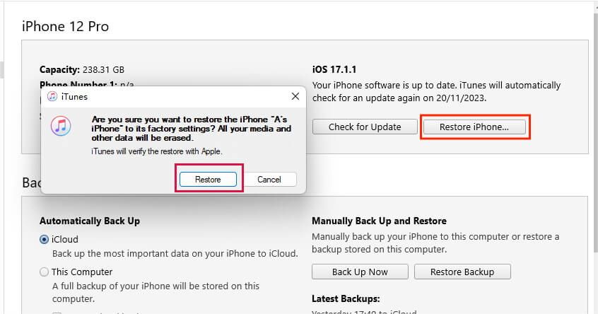 delete apple id without password via itunes