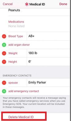 delete emergency contacts