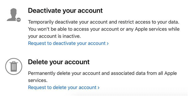 delete inactive apple id