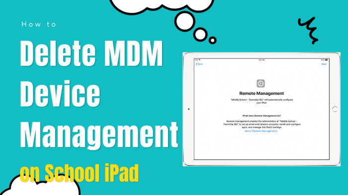 delete mdm device management on school ipad