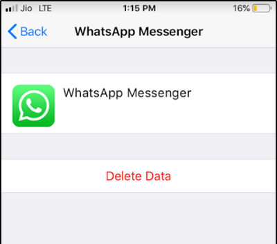 delete WhatsApp data in iCloud