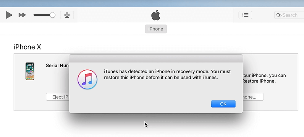 restore iPhone in DFU mode with iTunes
