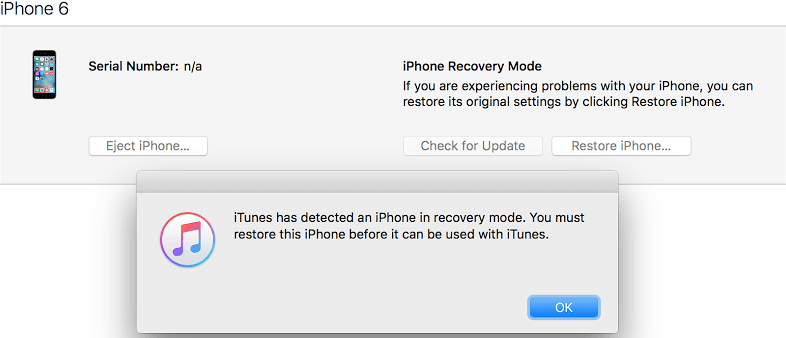 dfu restore iPhone with iTunes
