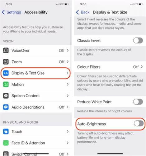 disable auto-brightness