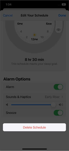 disable bedtime feature