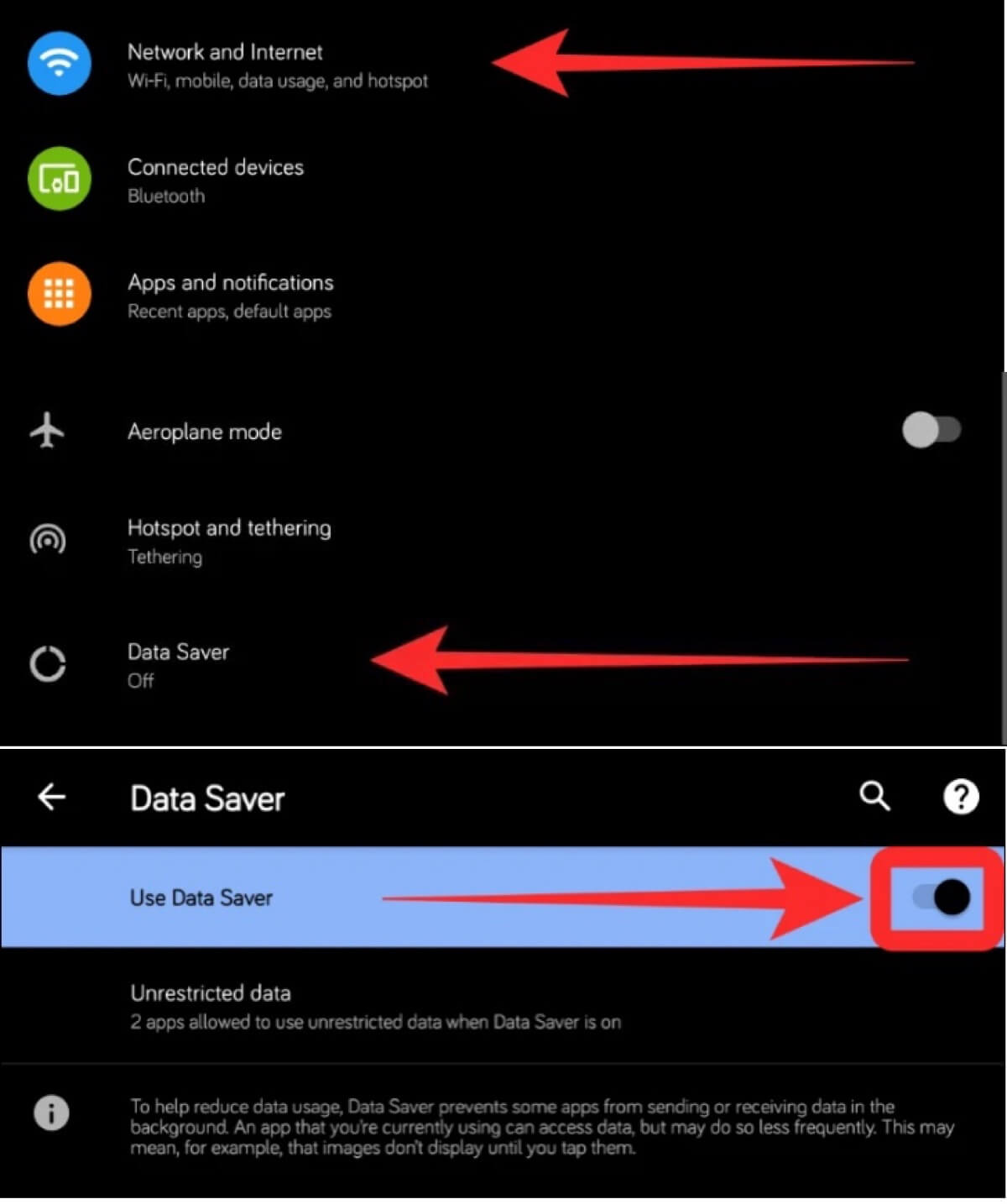 disable low power mode on Android