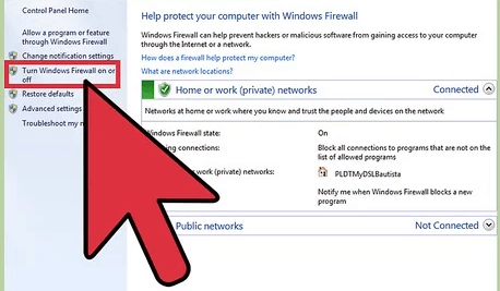 disable firewall on windows