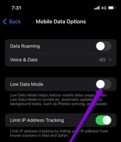 disable low data mode on wi-fi