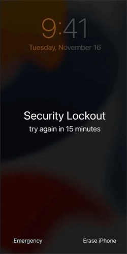 disable security lockout by erasing iphone