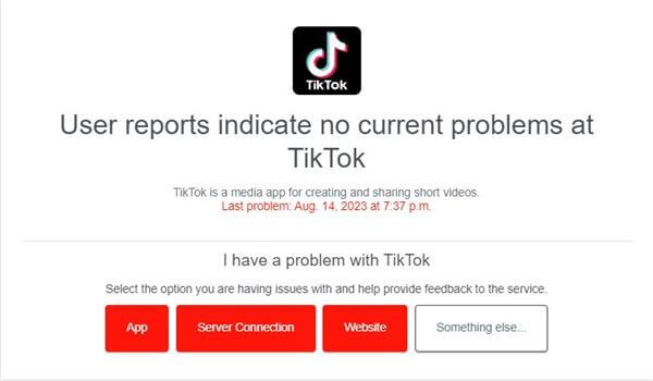 downdetector tiktok check