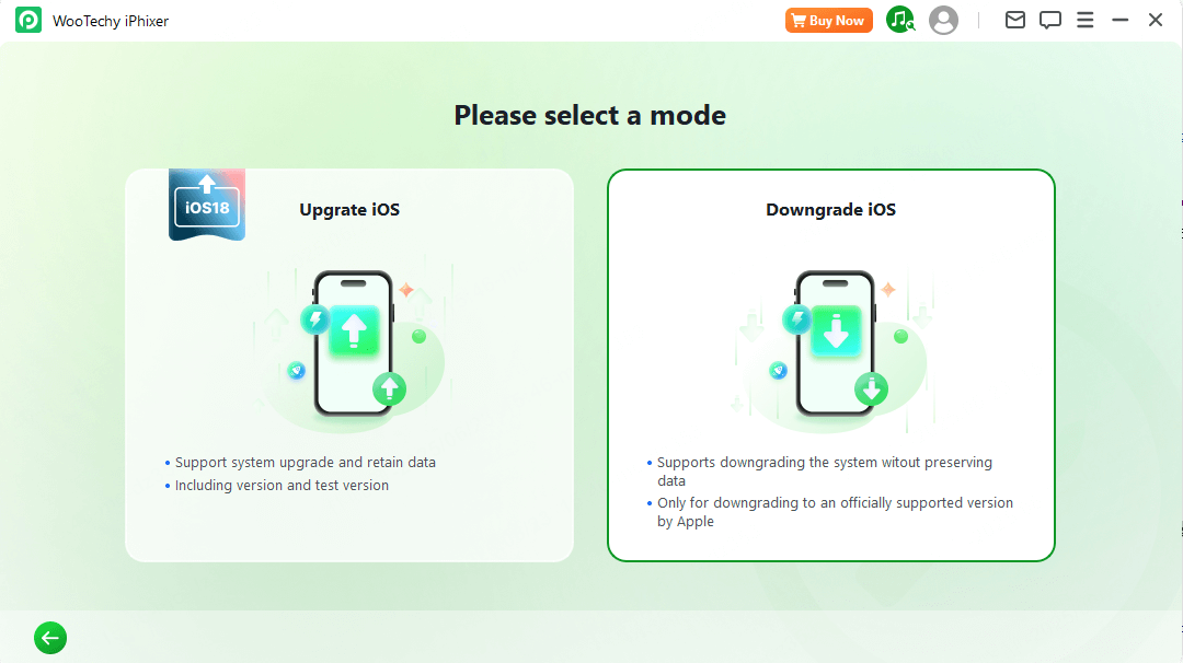 downgrade ios 26 with iphixer