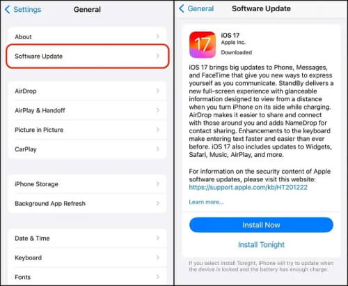 download and install ios 17