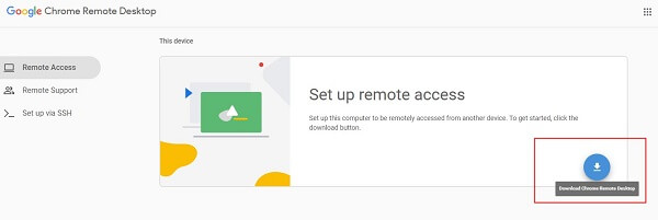 download and install Chrome Remote Desktop