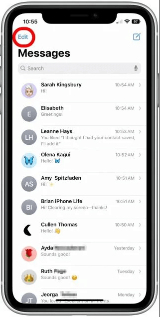 récupérer les messages récemment supprimés sur l'iPhone