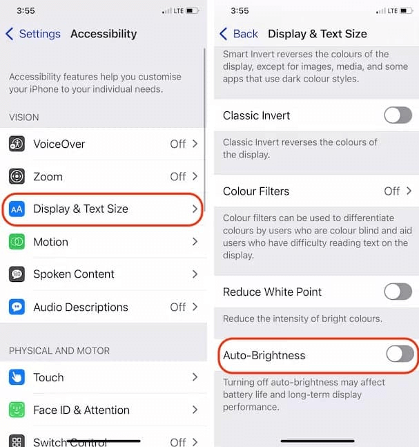 enable auto brightness