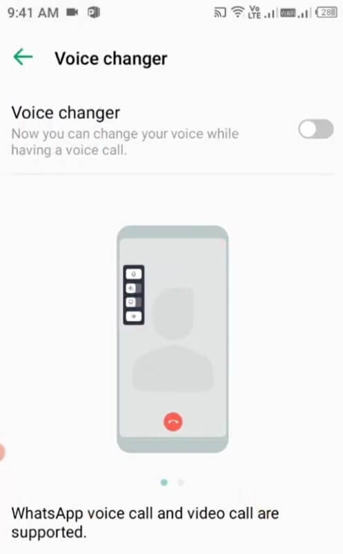enable voice changer for whatsapp in infinix