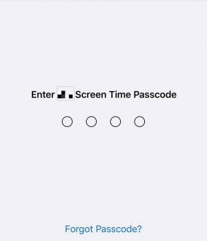 enter screen time password