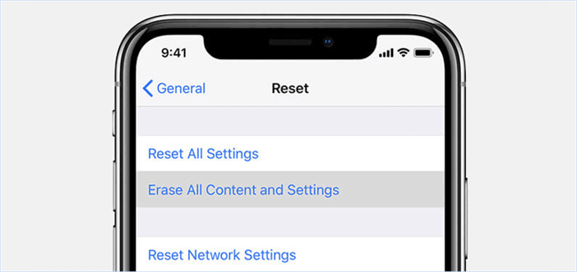 erase iphone to remove screen time passcode