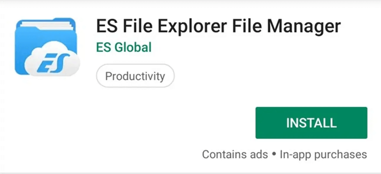 es file explorer install appstarter