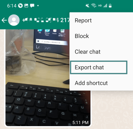 whatsapp export chat