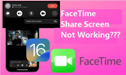 facetime share screen not working