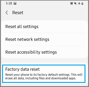 factory data reset