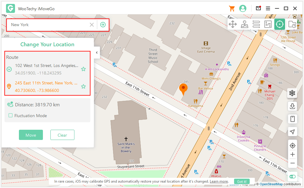 fake gps location by teleport mode