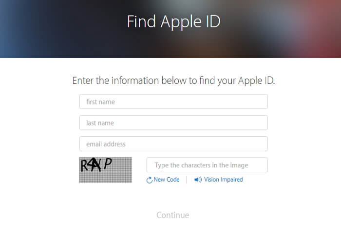 find apple id on official website