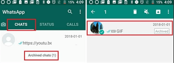 retrieve blocked WhatsApp messages from archived chats
