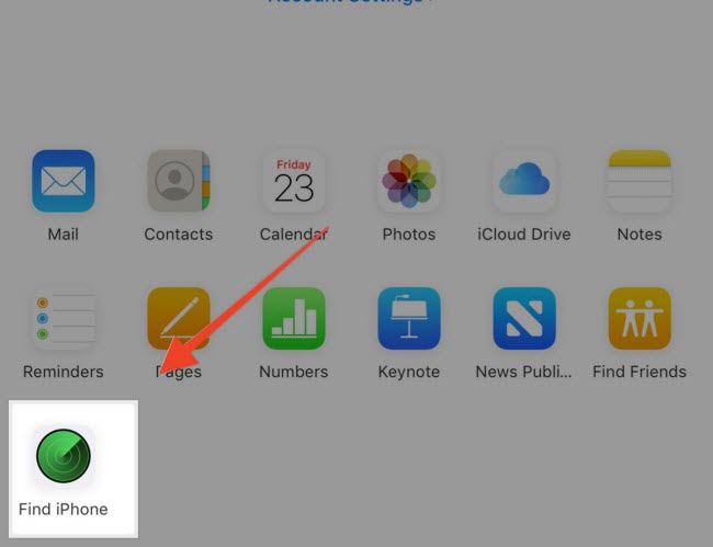 find iphone in icloud