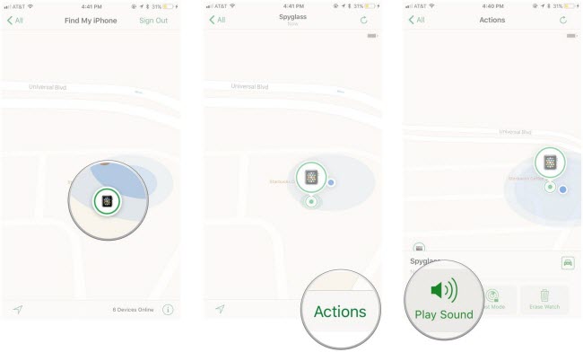 play sound feature in find my iphone