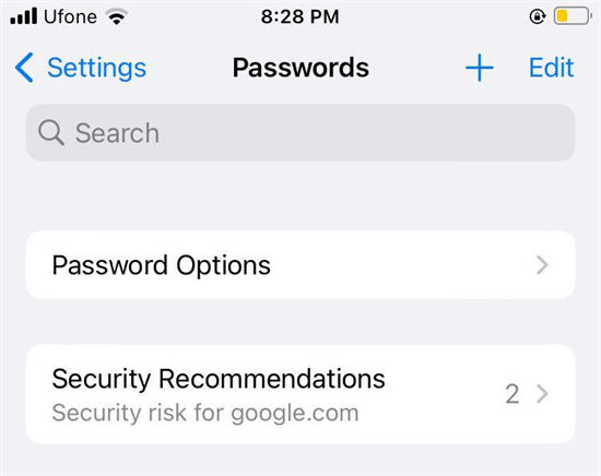 find saved iphone passwords via settings