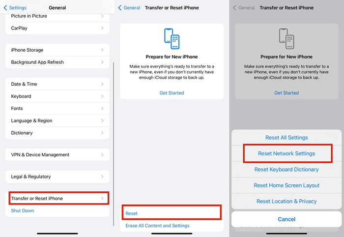 reset network settings if airdrop not working