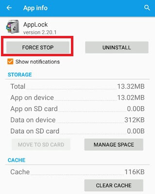 force stop app lock