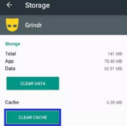 Clearing cache and data in Grindr