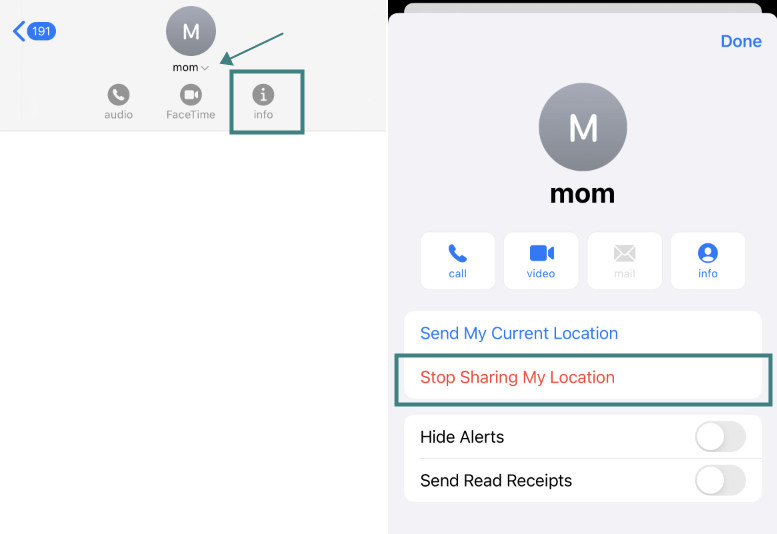 hide location from contacts
